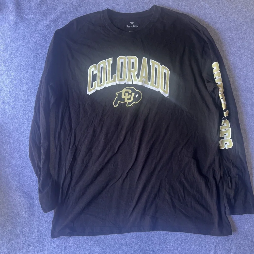 Fanatics Colorado Buffaloes Long Sleeve Shirt 2XL Black NCAA Graphic Tee